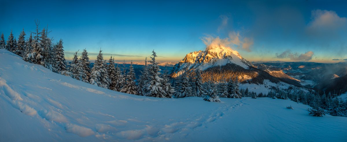 Mrazivé ráno na Stohu